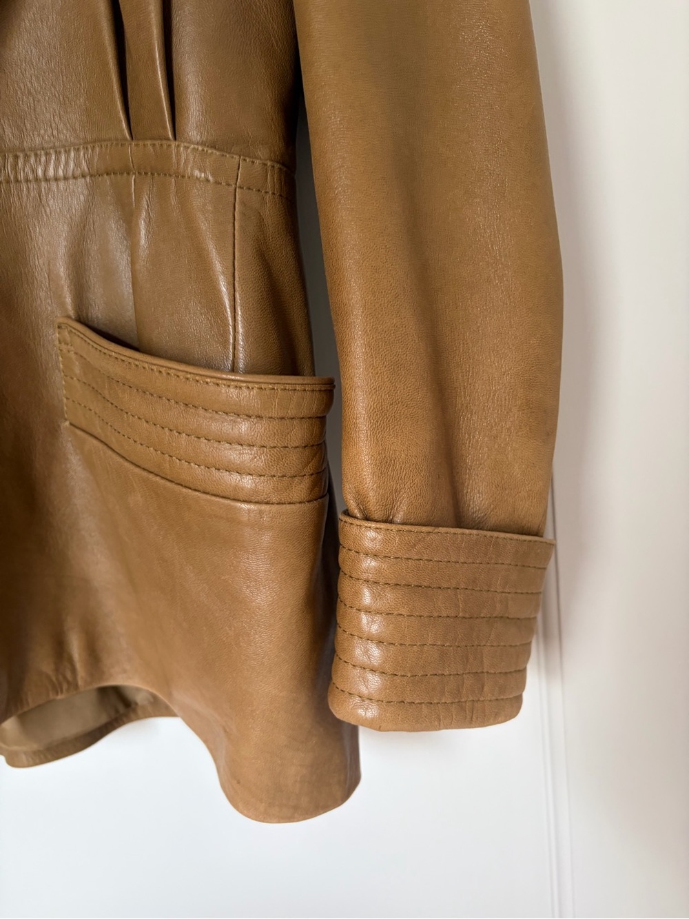 Loewe Brown Leather Shawl-Collar Blazer - Picture 8 of 13